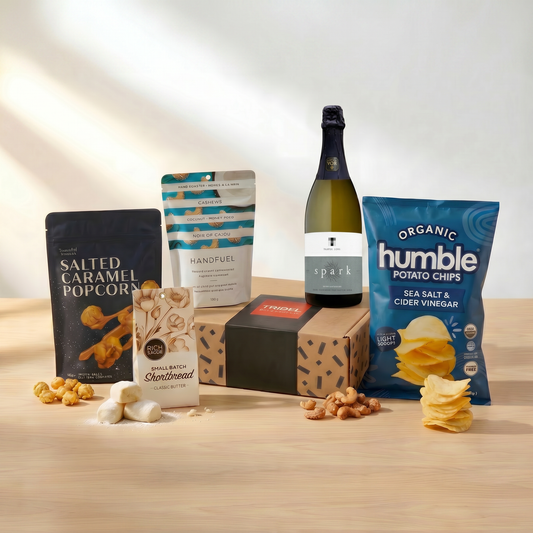 Tridel curated snacks with sparkling wine