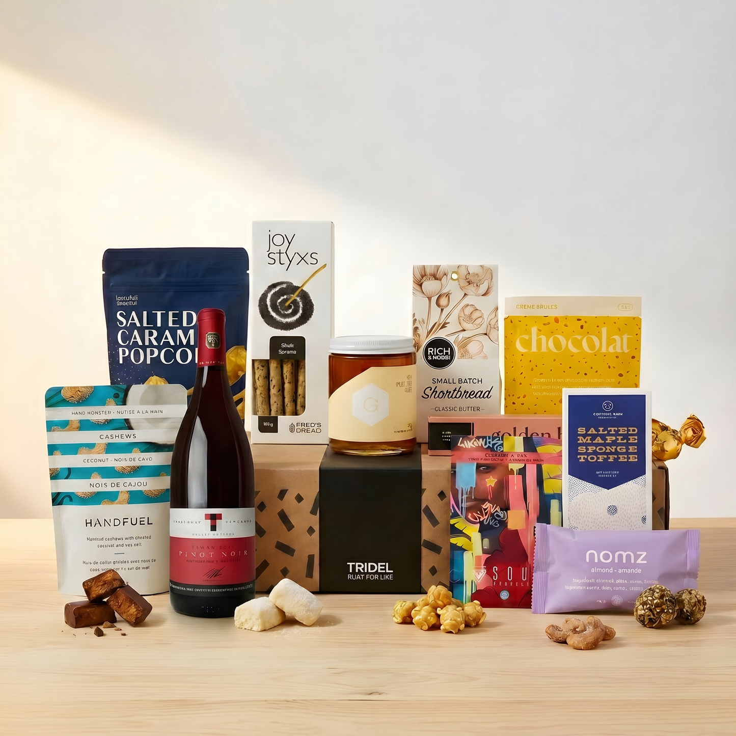 Tridel elevated gourmet gift with red wine